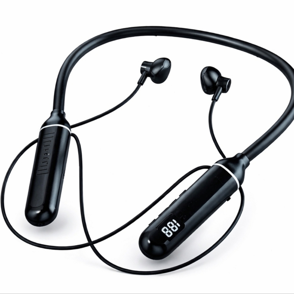 Brand New Sports Neckband Wireless Headphones – LED Digital Display